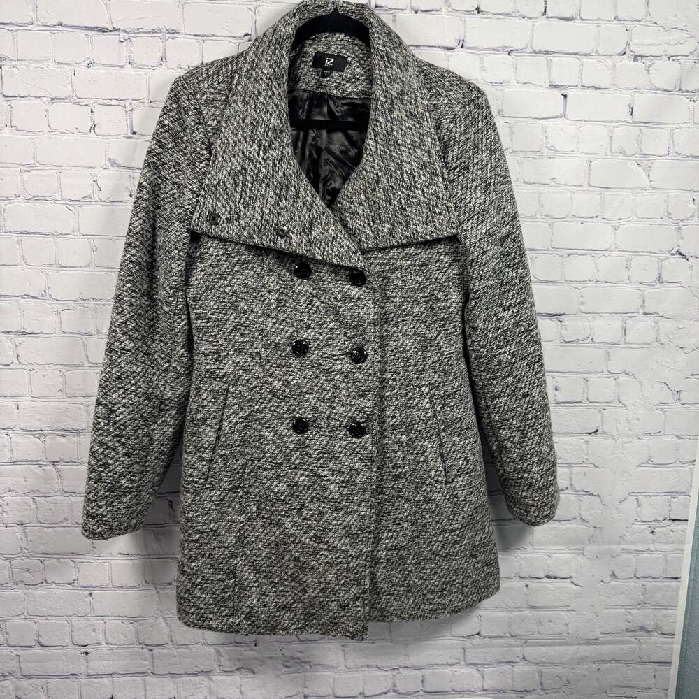 Iz Byer Charcoal Gray Pea Coat Size L